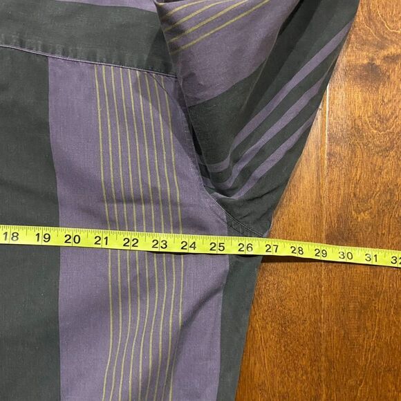 1877 BachRach Vintage 90s Black Purple Striped Button Front Shirt Men's Size XL - Picture 7 of 8